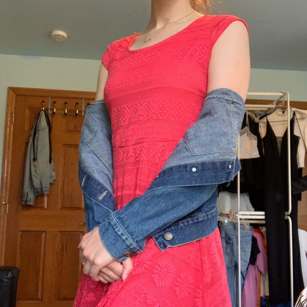 Bright coral dress